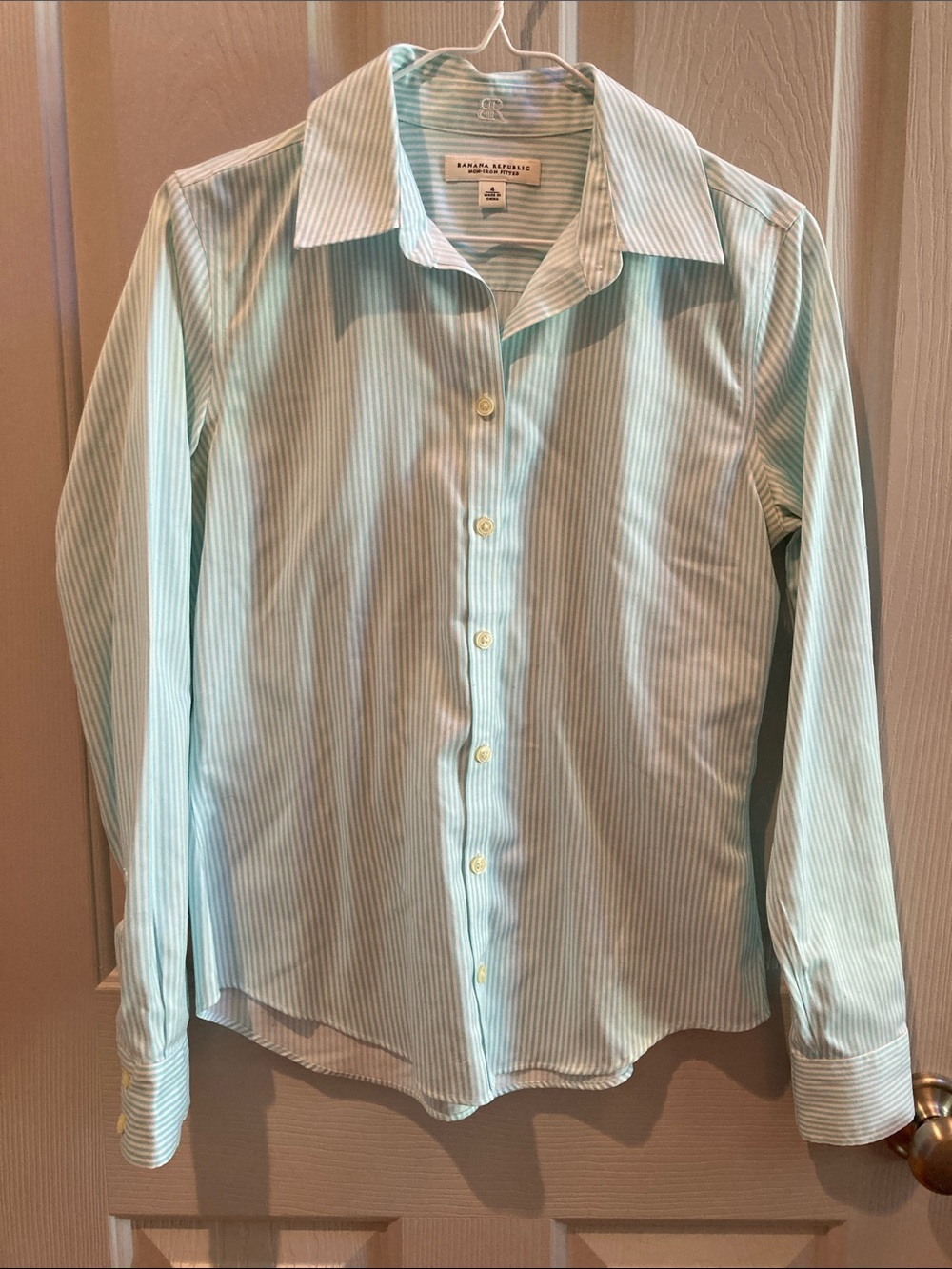 Banana Republic Mint Green Striped Shirt